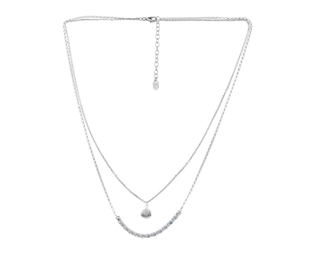 Stříbrný náhrdelník se zirkony - mušle