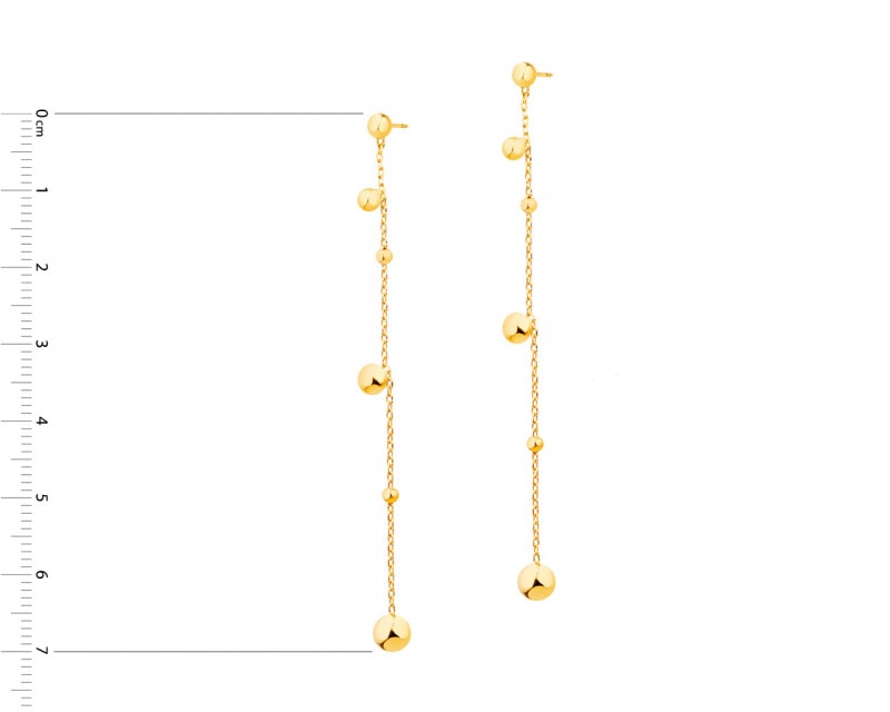 Yellow Gold Earrings with Balls