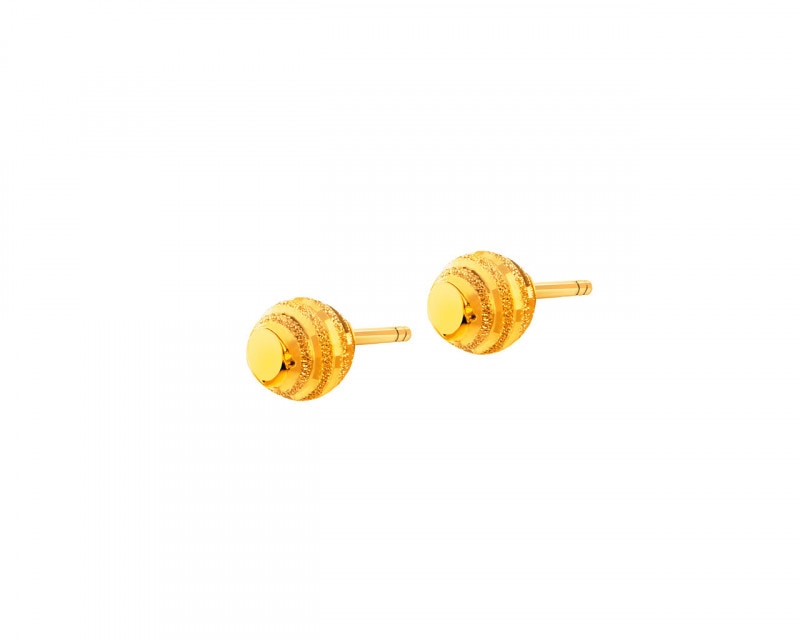 Yellow Gold Earrings - Balls