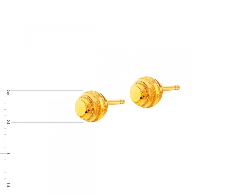 Yellow Gold Earrings - Balls