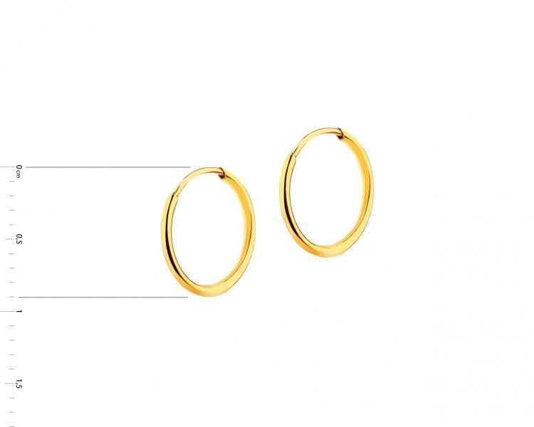 Yellow Gold Earrings - Hoop, 9 mm