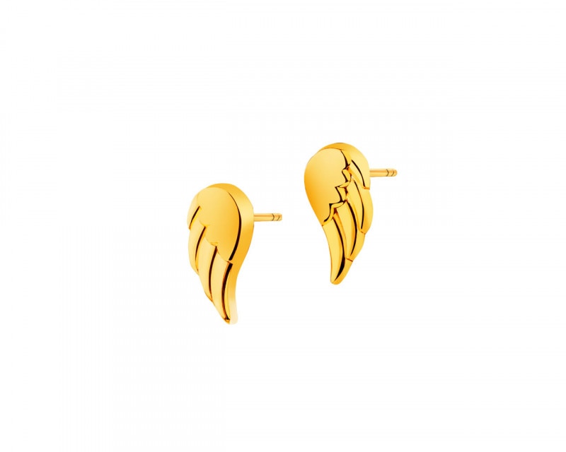 Yellow Gold Earrings - Wings