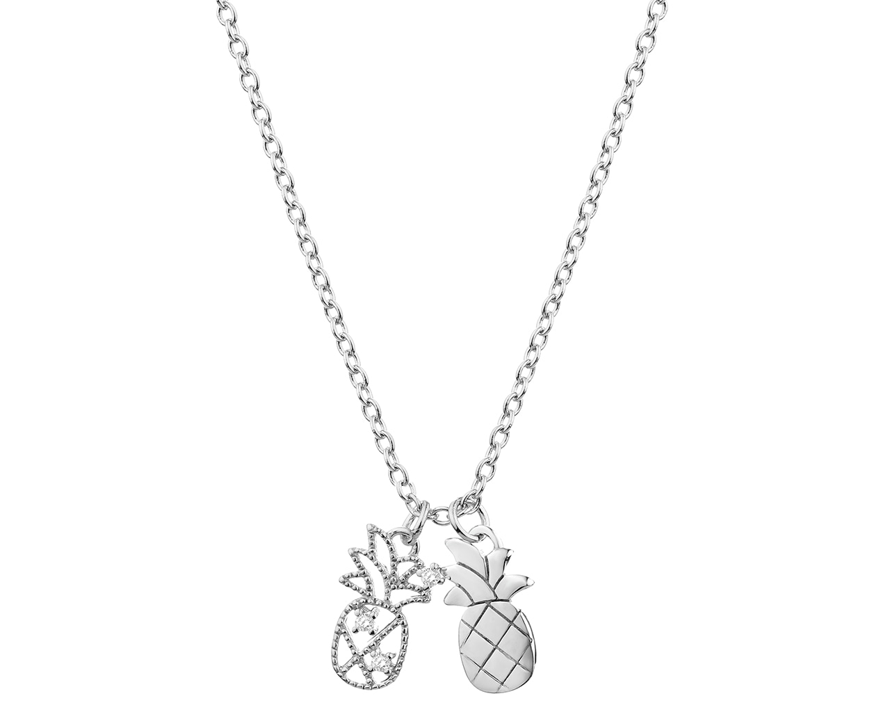 Stříbrný náhrdelník se zirkony - ananas