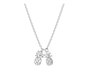 Sterling Silver Necklace with Cubic Zirconia - Pineapple