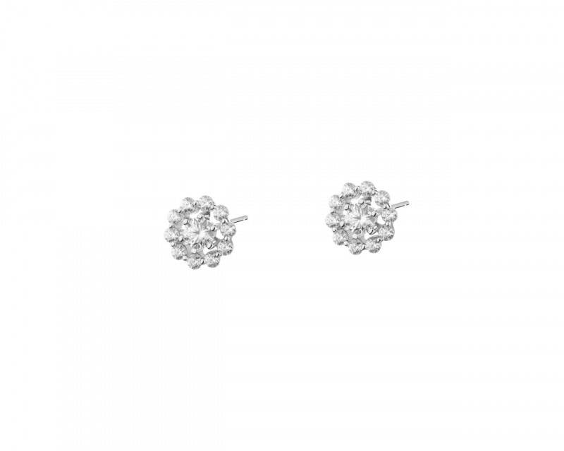 Rhodium Plated Silver Earrings with Cubic Zirconia