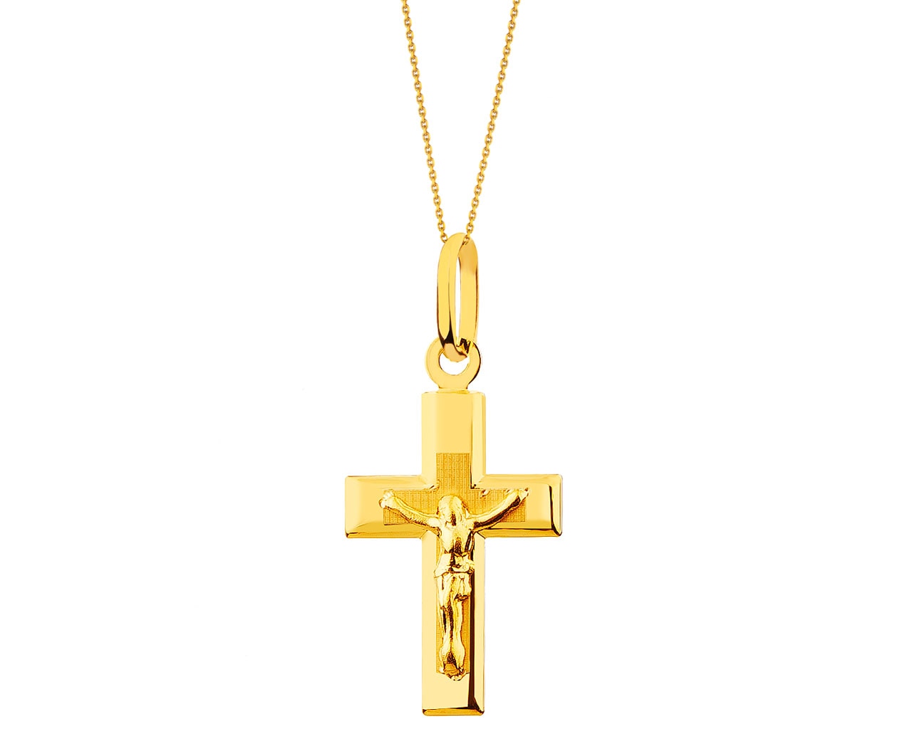 Złota zawieszka  - krzyż