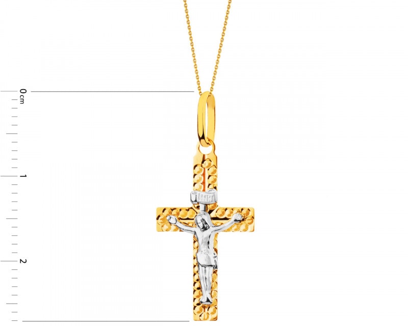 Přívěsek ze žlutého a bílého zlata - kříž
