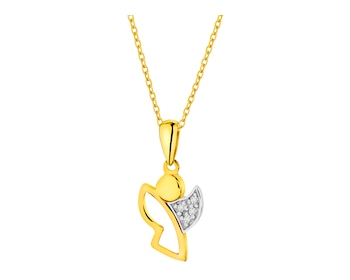 8ct Rhodium-Plated Yellow Gold Pendant with Cubic Zirconia></noscript>
                    </a>
                </div>
                <div class=