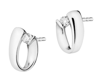 14ct White Gold Earrings with Cubic Zirconia