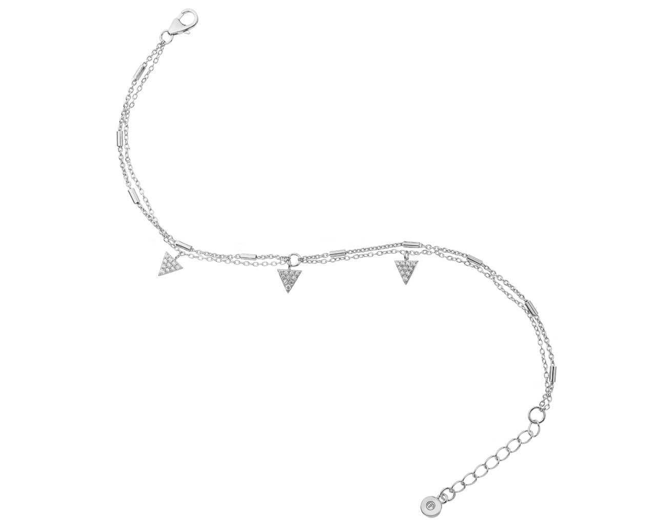 Sterling Silver Bracelet with Cubic Zirconia - Triangles