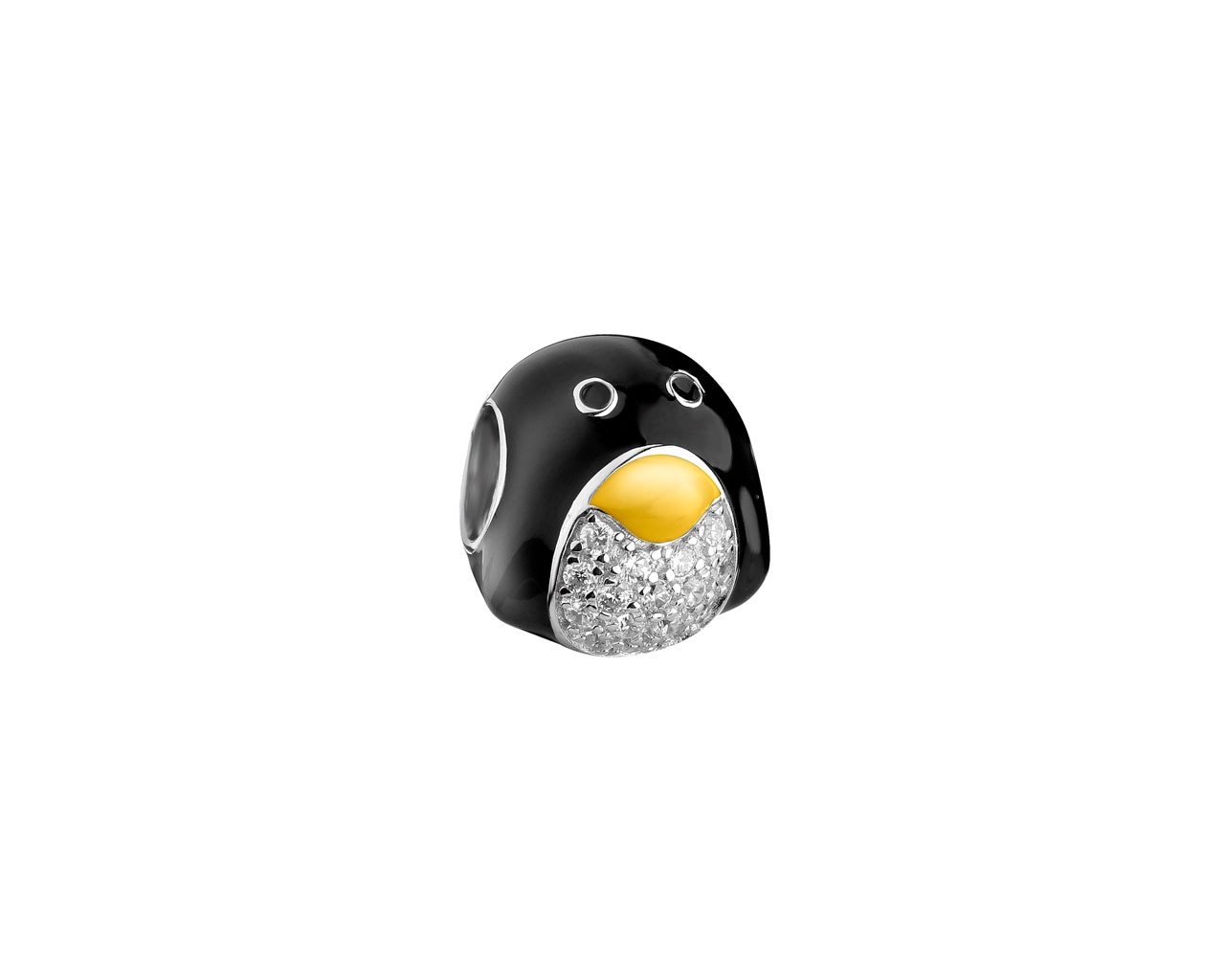 Zawieszka srebrna beads - pingwin