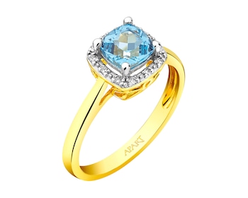 14ct Yellow Gold Ring with Diamonds 0,03 ct - fineness 14 K