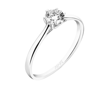 14ct White Gold Ring with Diamond 0,44 ct - fineness 14 K