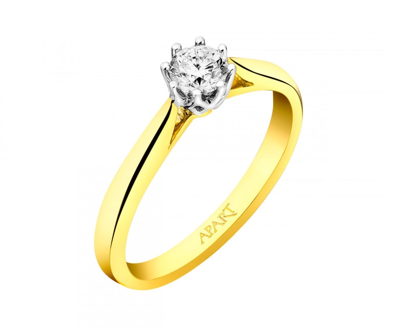 Yellow & White Gold Diamond Ring 0,50 ct - fineness 585