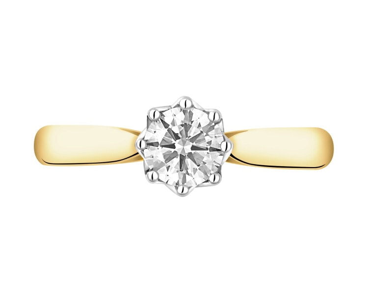 Yellow & White Gold Diamond Ring - 0,50 ct - fineness 585