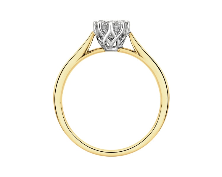 Yellow & White Gold Diamond Ring - 0,50 ct - fineness 585