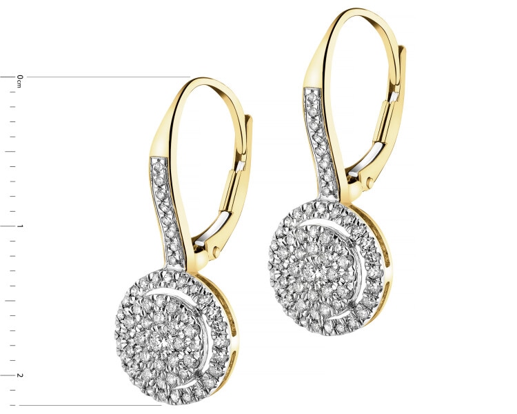 Náušnice ze žlutého zlata s diamanty - 0,50 ct - ryzost 585