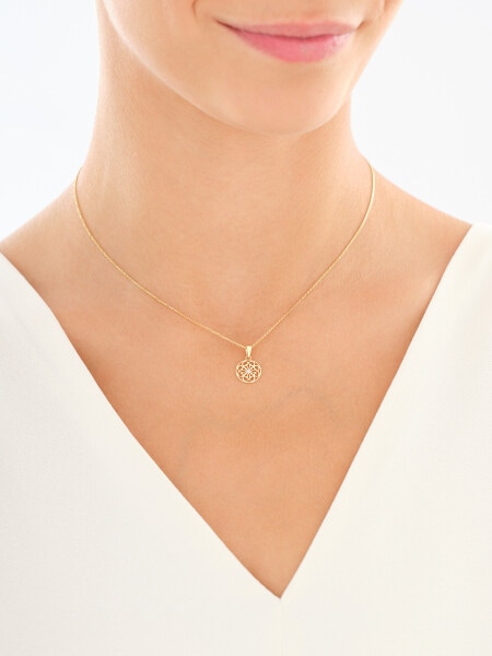 9ct Yellow Gold Pendant with Diamond - 0,01 ct - fineness 9 K
