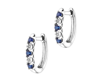 14ct White Gold Earrings with Diamonds - fineness 14 K