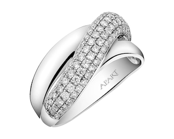 White Gold Diamond Ring 0,63 ct - fineness 14 K