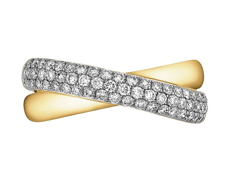 Yellow Gold Diamond Ring - 0,72 ct - fineness 14 K