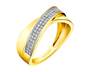 Yellow Gold Diamond Ring 0,15 ct - fineness 14 K