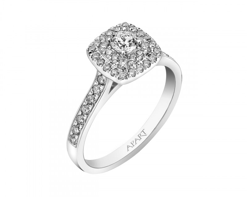White Gold Diamond Ring 0,75 ct - fineness 14 K