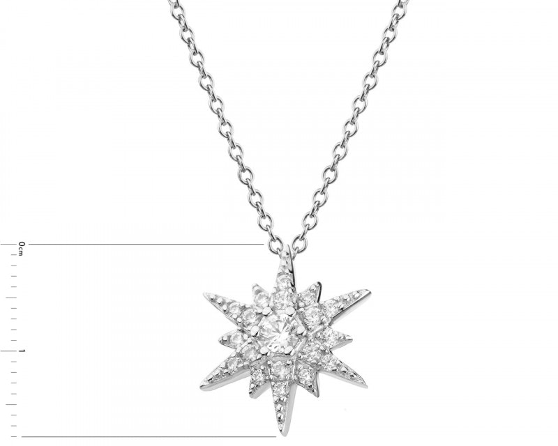 Sterling Silver Pendant with Cubic Zirconia - Star