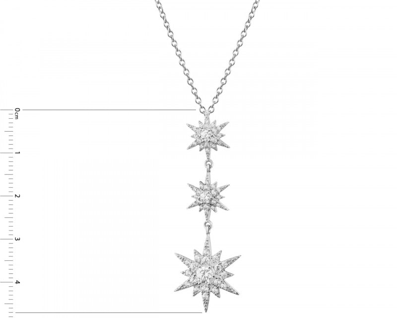 Sterling Silver Pendant with Cubic Zirconia - Stars