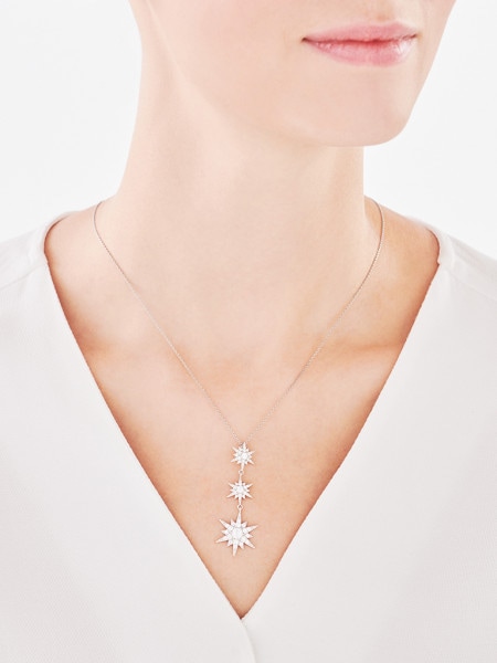 Sterling Silver Pendant with Cubic Zirconia - Stars