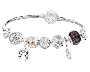 Bransoletka beads - zestaw - skrzydła, pióro, sowa, drzewo