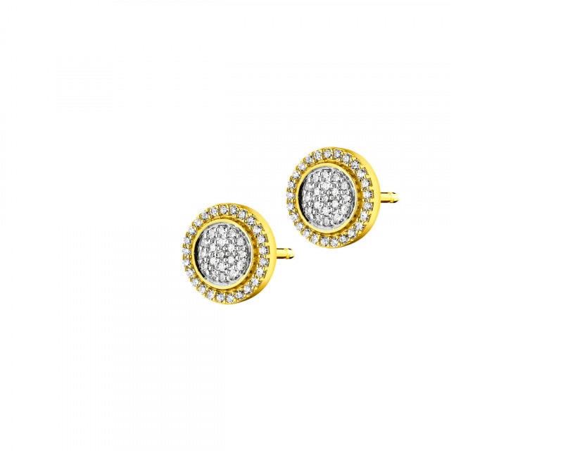 Yellow Gold Diamond Earrings 0,23 ct - fineness 14 K