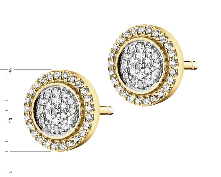 Náušnice ze žlutého zlata s diamanty - 0,23 ct - ryzost 585
