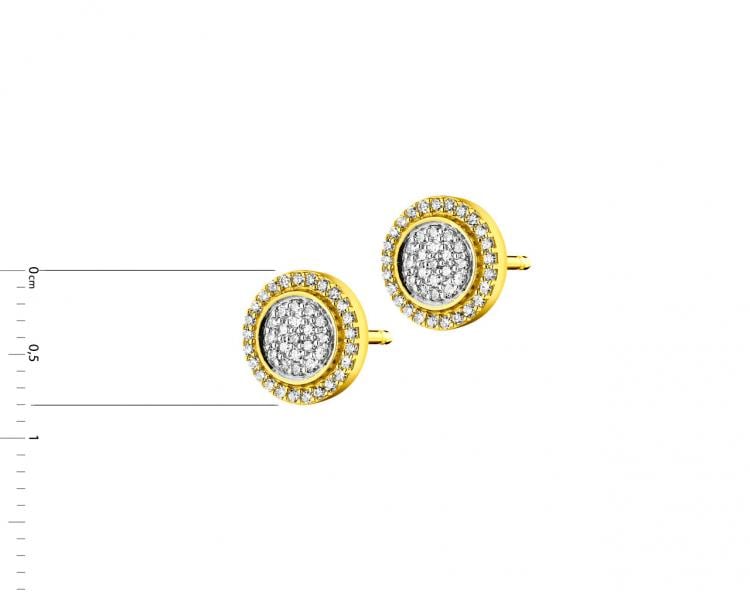 Yellow Gold Diamond Earrings 0,23 ct - fineness 14 K