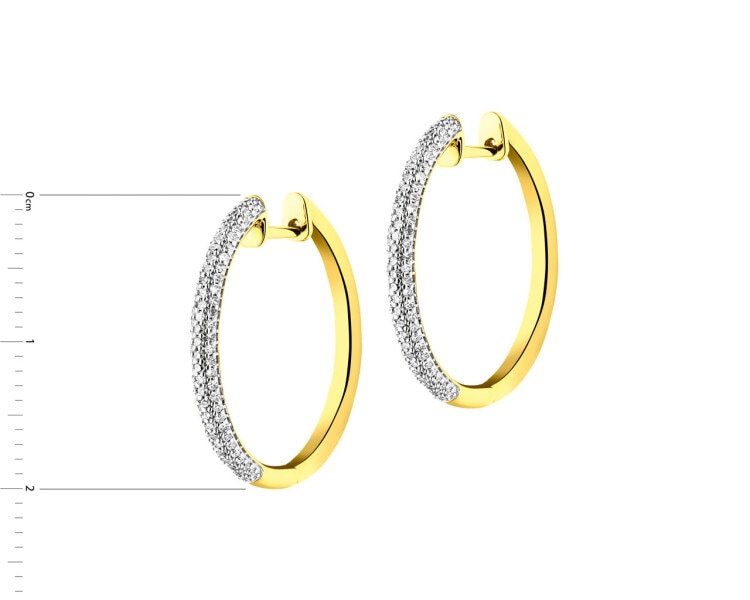 Yellow Gold Diamond Earrings - Hoop 0,30 ct - fineness 14 K