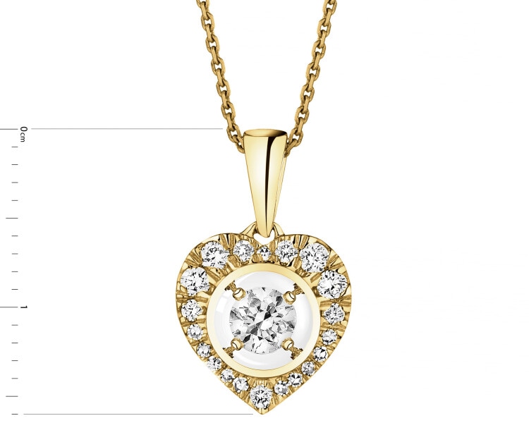 Zlatý přívěsek s diamanty - srdce - 0,25 ct - ryzost 585
