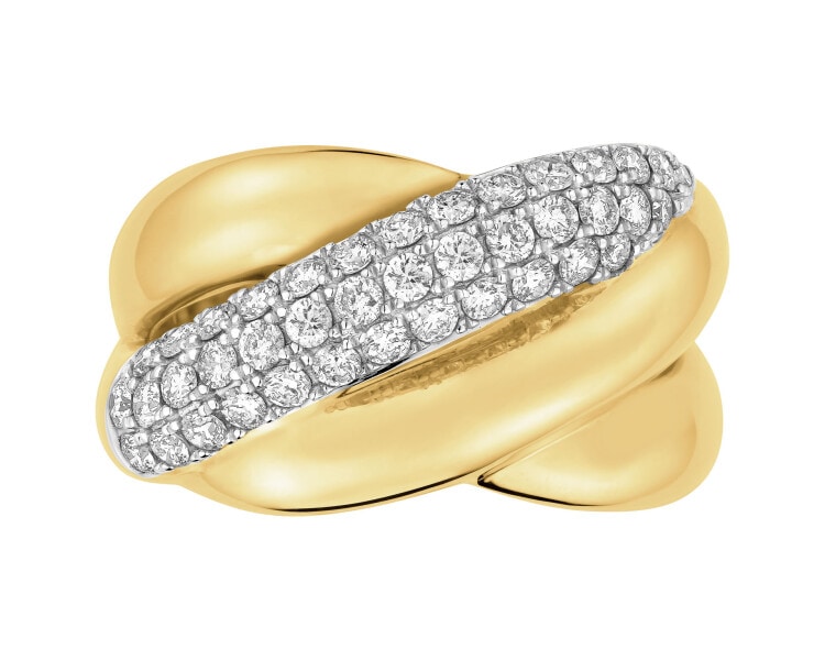 Yellow Gold Diamond Ring - 0,60 ct - fineness 14 K