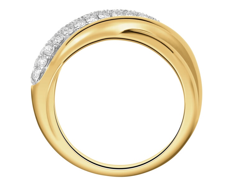 Yellow Gold Diamond Ring - 0,60 ct - fineness 14 K