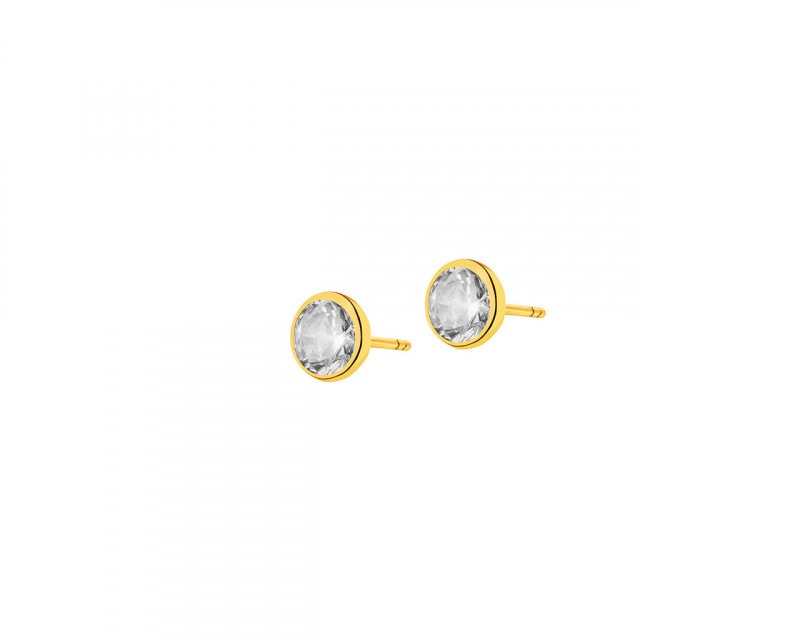 Yellow Gold Earrings with Cubic Zirconia