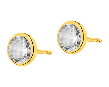 Yellow Gold Earrings with Cubic Zirconia