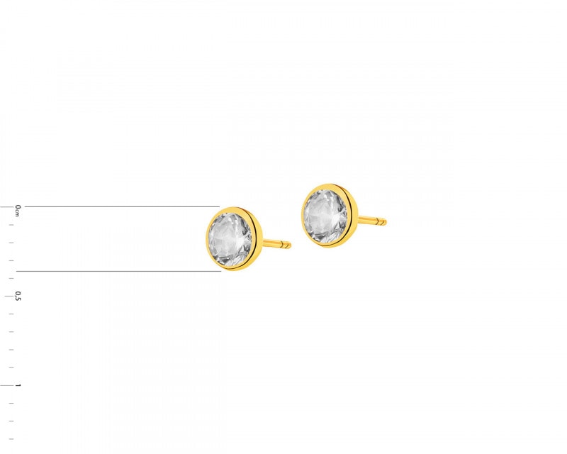 Yellow Gold Earrings with Cubic Zirconia