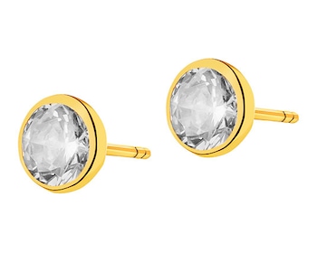 Yellow Gold Earrings with Cubic Zirconia