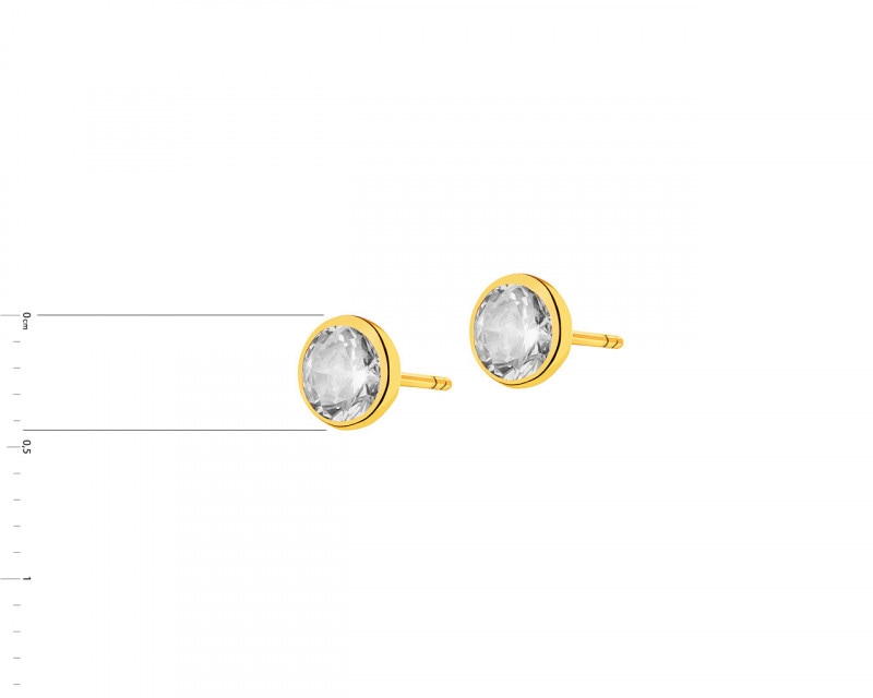 Yellow Gold Earrings with Cubic Zirconia