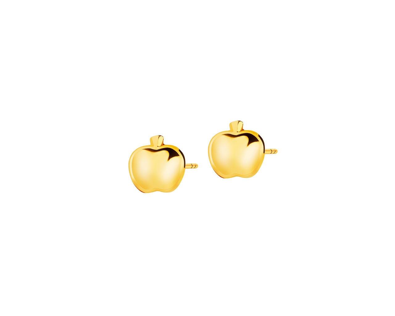 Yellow Gold Earrings - Apple