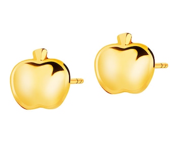 Yellow Gold Earrings - Apple