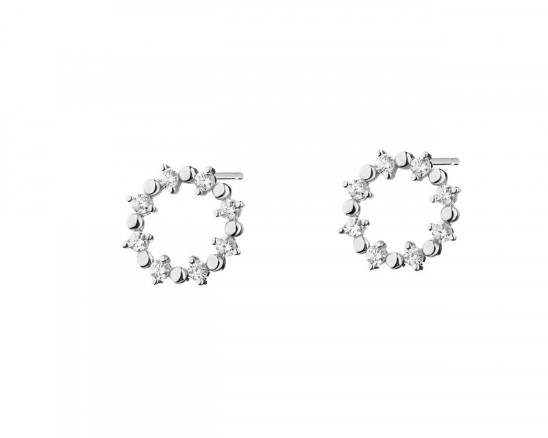 Sterling Silver Earrings with Cubic Zirconia - Circles