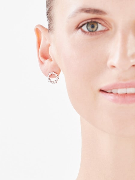 Sterling Silver Earrings with Cubic Zirconia - Circles