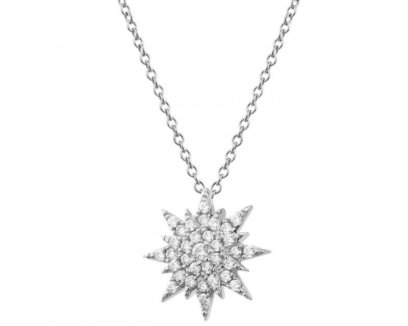 Sterling Silver Pendant with Cubic Zirconia - Star