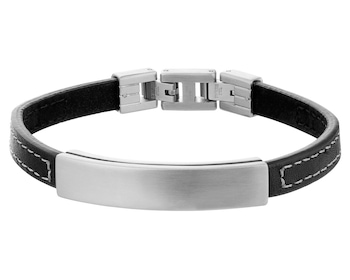 Stainless Steel & Leather Bracelet></noscript>
                    </a>
                </div>
                <div class=