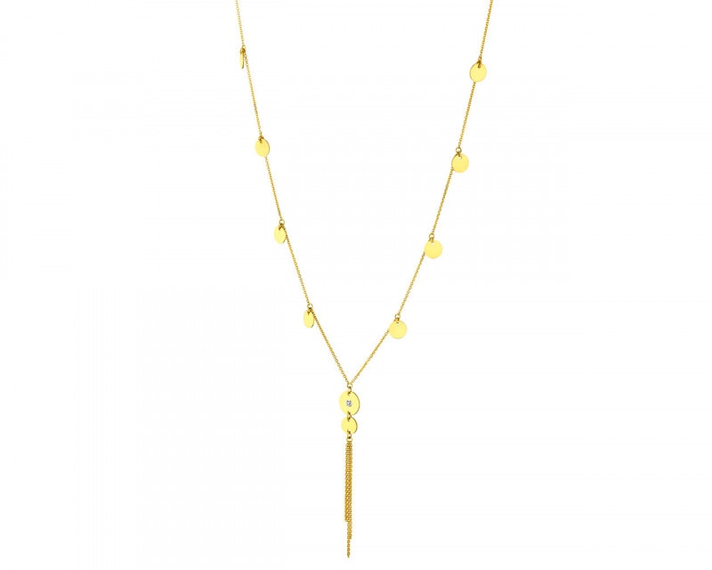 Yellow Gold Diamond Necklace 0,007 ct - fineness 14 K